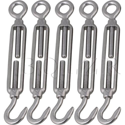 BQLZR 5 X M5 Stainless Steel 304 Hook & Eye Turnbuckle With Working Magnetic