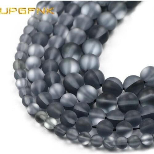 Frosted Matte black AB Austrian Crystal MoonStone Glitter Labradorite Round Loose Beads For Jewelry Making DIY Bracelet 6/8/10mm
