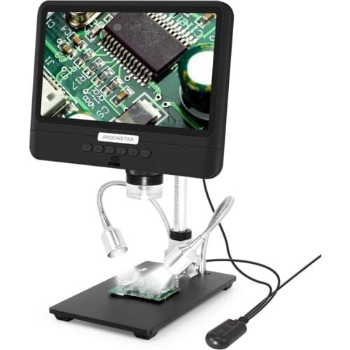 8.5 " LCD Screen Digital Microscope 5X-260X Electronic Video Microscope Phone Repair Soldering Magnifier Adjustable Metal Stand