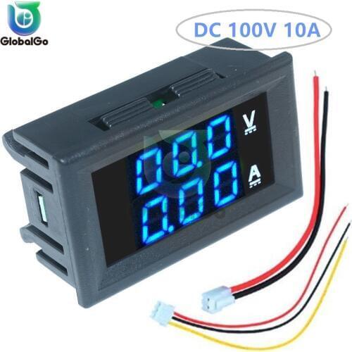 3pcs/Lot DC 0-100V 0-10A Digital Voltmeter Ammeter 12V 24V 36V 48V Car Motorcycle Bicycle Voltage Current Meter Battery Tester