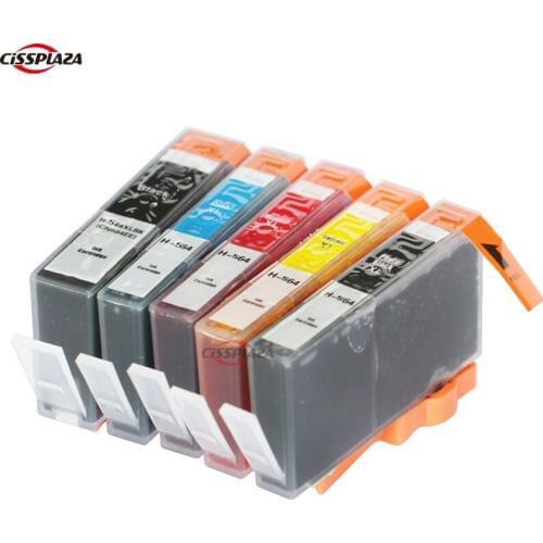 CISSPLAZA5 x compatible ink cartridge for HP564 for 4620 5520 3520 7510 7525 D7560 B8550 C6380 C309a/g C310a C410a C510a