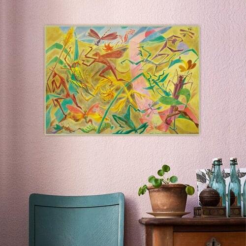 Citon Andre Masson《The Ransacked Garden,1934》Art Canvas Oil Painting Artwork Decorative Print Picture Wall Decor Home Decoration