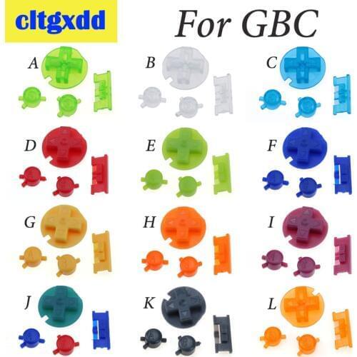 Cltgxdd 10 sets Plastic Power ON OFF Buttons Keypads for Gameboy Color GBC Colorful Buttons Host control D Pads A B Buttons