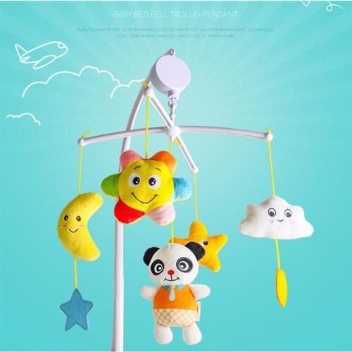 0-12 Months Newborn Baby Plush Stroller Toys Baby Rattles Mobiles Cartoon Animal Hanging Bell Educational Baby Gift