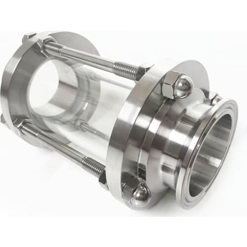 1.5" Tri Clamp Clover Sanitay Flow Sight Glass Diopter Fit 38mm Pipe OD SUS 304 Stainless Steel Fitting Diary Product