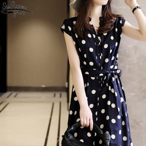 French Retro Polka Dot Dress Women 2021 New Summer Elegant Thin Long Dress with Belt Fashion Sleeveless Dress Plus Size 13833