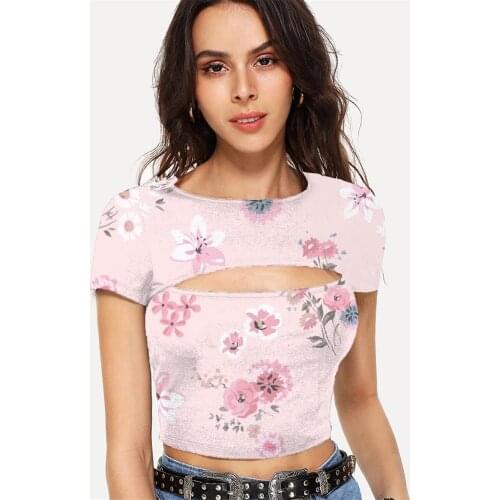 Somepet Flower T shirt Women Art Hollow Out T shirts Colorful Tshirts Casual Romantic T-shirts 3d Womens Clothing Hip Hop