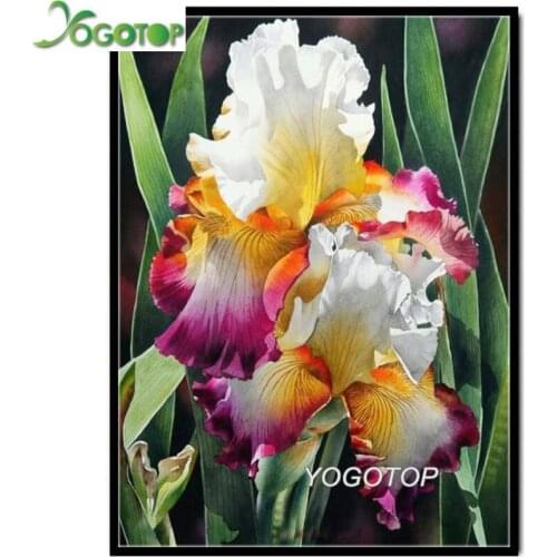 Iris flower DIY 5D Diamond Painting Full square circular Diamond Embroidery Cross Stitch Rhinestone picture purple floral YY2555