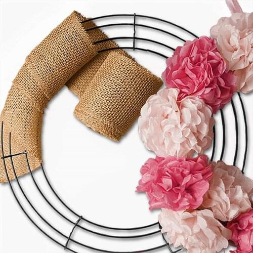 Ring Heart/round Shaped Holder Wire Garland Diy Home Decoration For Christmas New Year Flower Arrangement Wreath Rings