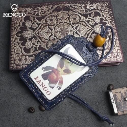Bank Credit Card Holder Wallet Protector Case Men Women Kids Bus ID Card Holder Bag Identity Badge Card Cover Genuine Leather