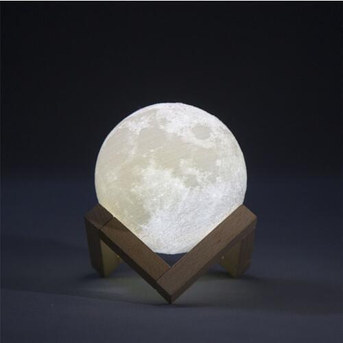 Led PLA 3D Printing Moon night lighting 8CM Dimmable Touch Control Brightness Decorative Led Table moon lamp night Lighting