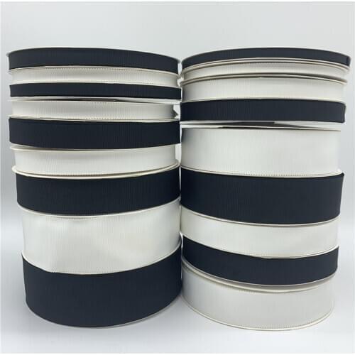 6/9/16/19/25/38/50mm Black White Wave Ddge Grosgrain Ribbon For Christmas Decoration DIY Sewing Fabric Dress Accessories
