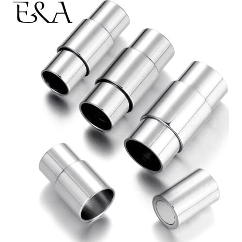 Stainless Steel Magnetic Clasp Hole 5mm 6mm 7mm Mirror Polished Leather Cord Magnet Clasps DIY Bracelet Jewelry Making Supplies