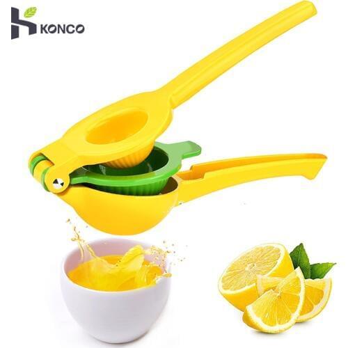 KONCO Stainless Steel Fresh Lemon Lime Squeezer, Manual Metal Citrus Press Juicer Handle Press Extractor Lime Juice for Kichen