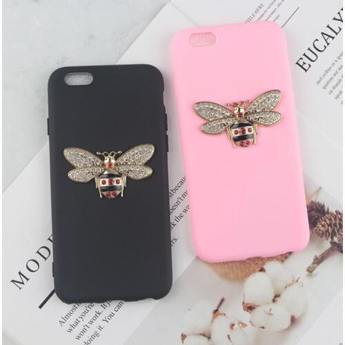 Soft TPU Case for iPhone 11 Pro Max X XR XS 8 Plus 7 6s 6 5 5s se 4s Cover Cartoon Flash Bee Diamond Ultra-thin Phone Cover
