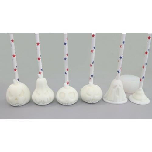 New Design Halloween Funny Pumpkin Head Straws Resin Mold Halloween Straw Topper Molds