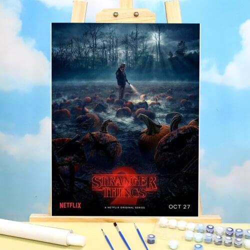 Stranger Things DIY Painting By Numbers Complete Kit Oil Paints 50*70 Picture By Numbers Photo Wall Decoration Handicraft
