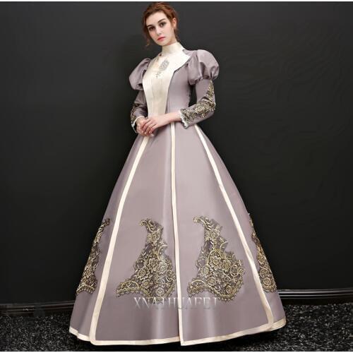 Free ship long bubble sleeve collar queen venice carnival queen ball gown medieval dress Renaissance Gown Victoria/Antoinette
