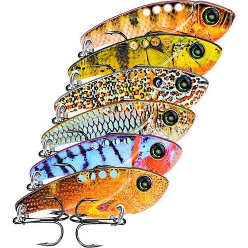 1pcs New 55mm 11g Metal VIB Fishing Lures Vibrations Spoon Lure Fishing Hard Crankbait Artificial Cicada Bait Wobbler Spinner