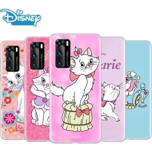 Transparent Cover Disney cute Marie Cat For Huawei P50 P40 P30 P20 P10 P9 P8 Lite Pro Plus mini 2019 2017 Phone Case