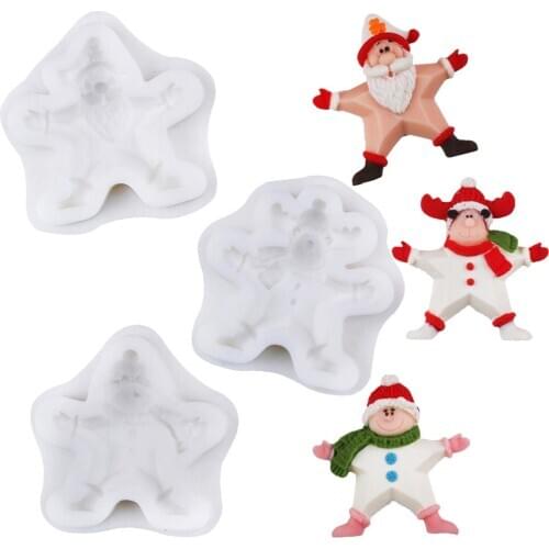 Cartoon Santa，Child Silicone Mold Fondant Cake Decorating Tools Moulds Sugarcraft Chocolate Baking Tools For Cakes Gumpaste Form