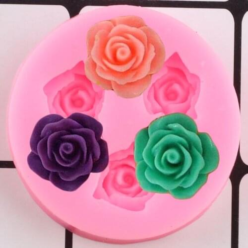 Rose Flower Silicone Mold Wedding Fondant Chocolate Cake Decorating Tools Cupcake Topper Candy Resin Polymer Clay Mould Baking