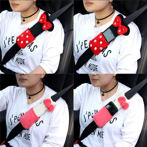 Cute Cartoon Car Safety Seat Belt Cover For Women And Children Baby Shoulder Pad Protection Plush Padded Car Supplies 1 piece