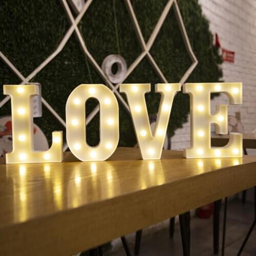 16CM LED Letter Number Night Light Alphabet Battery Home Culb Wall Decoration Party Wedding Birthday Decor Valentines Day Gift