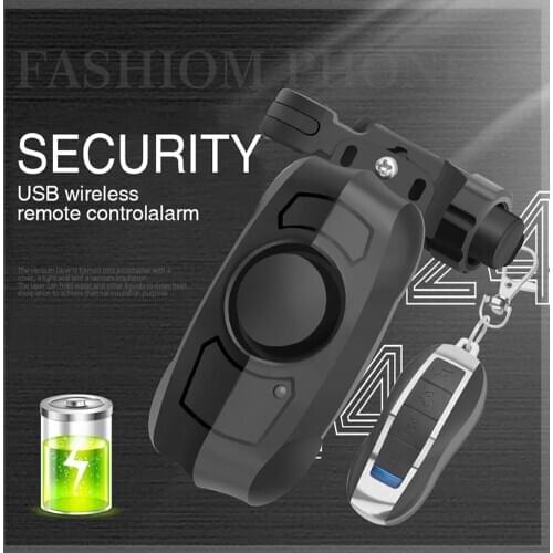Bike Alarm USB Charging Wireless Remote Control Anti Theft Motorcycle Scooter Security Anti-theft Bike Accessories