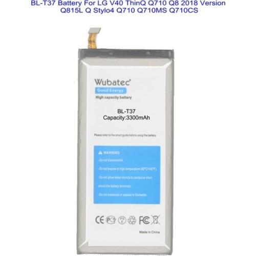 Wubatec 1x 3300mAh 12.7Wh BL-T37 BLT37 Battery For LG V40 ThinQ Q710 Q8 2018 Version Q815L Q Stylo4 Q710 Q710MS Q710CS Bateria