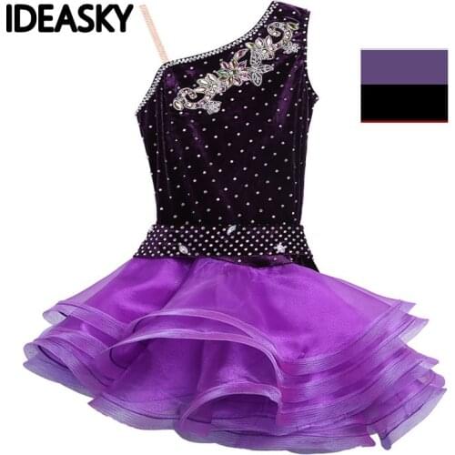 Sexy velvet Dance Costumes Competition Dresses Dress Salsa Dancewear Tango Clothes Girls ballroom dancing dresses for kids latin