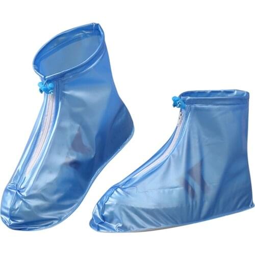 1 Pair Reusable Latex Waterproof Rain Shoes Covers Slip-resistant Rubber Rain Boot Overshoes Unisex Thickened Shoes Protectors