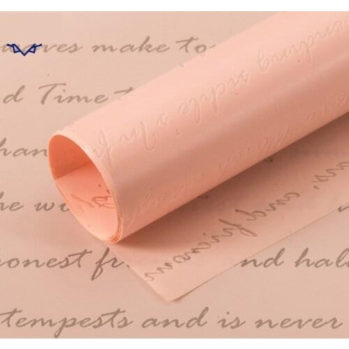 20pcs/bag 58*58cm Plastic Waterproof Flower Wrapping Paper English Letters Flower Packaging Craft Papers Gift Wrapping Supply