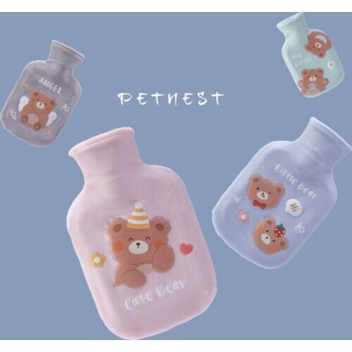 250 ml Hot Water Bottle Cute Cartoon Portable Cold-proof Fleece Bag For Women Hand Warm Water Bottle Safe Explosion-proof