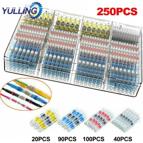 250Pcs Practical Electrical Waterproof Seal Heat Shrink Butt Terminals Solder Sleeve Wire Connectors Dropshipping
