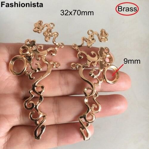 4 pairs(8 pcs) Large Lucky Clouds Pendant For Necklace 32x70mm Gold,Silver Brass Filigree Charms For Jewelry Making - M