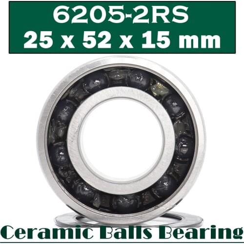6205 Hybrid Ceramic Bearing 25*52*15 mm ABEC-1 ( 1 PC) Industry Motor Spindle 6205HC Hybrids Si3N4 Ball Bearings 3NC 6205RS