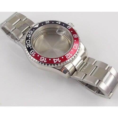 40mm Sapphire Glass Ceramic bezel Watch Case Fit ETA 2836 DG2813 3804 Miyota 8215 Movement