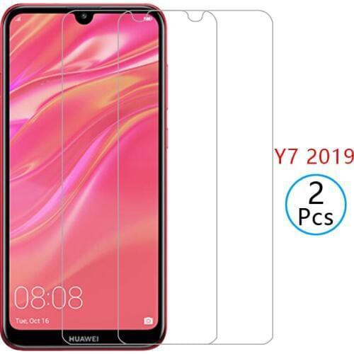 Case for huawei y7 2019 cover tempered glass screen protector on y 7 7y prime pro y72019 y7prime y7pro protective phone coque 9h