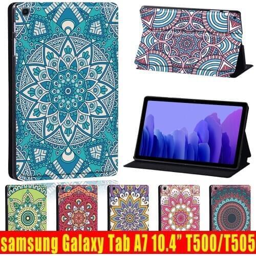 Tablets Case for Samsung Galaxy Tab A7 10.4 Inch 2020 T500/T505 Leather Tablet Stand Folio Cover + Free Stylus
