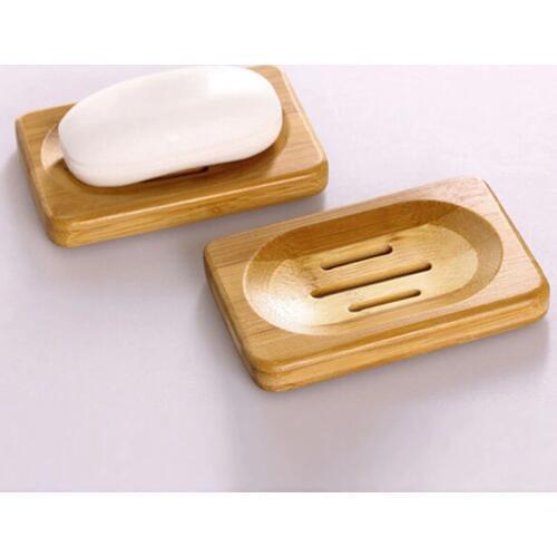 Wooden Natura Bamboo Bathroom Shower Soap Box Dish Storage Plate Drain Tray Holder Case for Bath Shower Plate Bathroom