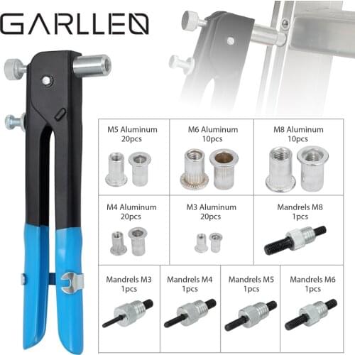 GARLLEN Nut Rivet Gun Wrench + 86pcs M3-M8 Threaded Nut Rivet Riveter Rivnut Nutsert Gun Riveting Auto Furniture Repair Tool Kit