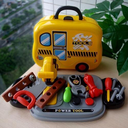 Pretend Play Engineer Repair Tool Toys Doctor Set with Rolling Case Simulation Toy Party Games Kids Novelty Gifts w/Box Package