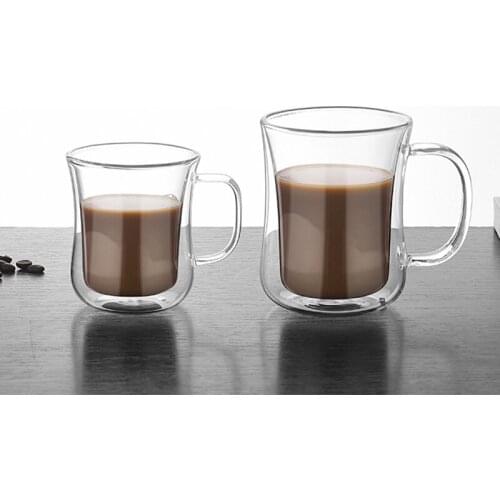 Insulated Double Wall Glass Cup Esspresso Cups Coffee Mug Whiskey Glass Barware Double Glass Tazza Kitchen Accessories BI50GC
