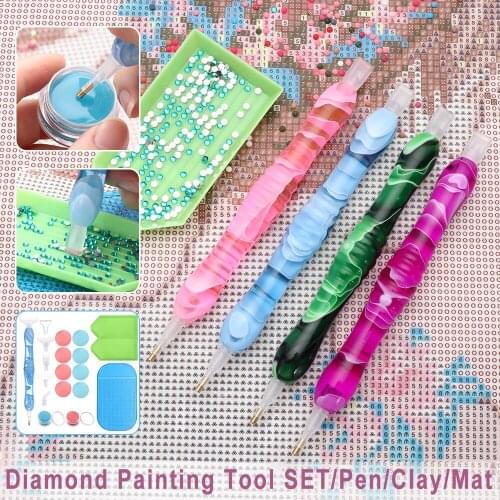 5D Resin Diamond Painting Point Drill Pen Sets Beads Tray Anti-Slip Mat Drill Plate Diamond Painting Cross Stitch DIY Nail Art