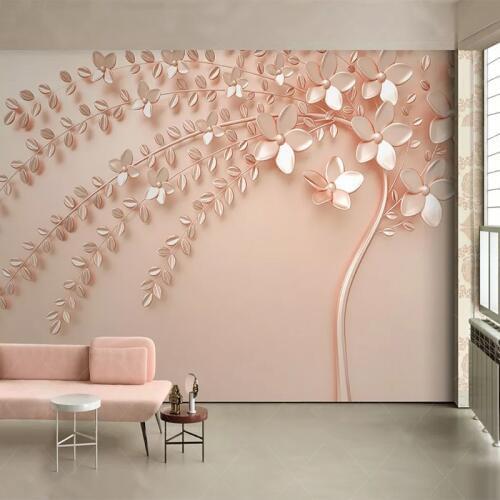 Custom Any Size Mural Wallpaper 3D Stereo Rose Golden Relief Tree Fresco Modern Abstract Living Room TV Bedroom Art Wall Papers