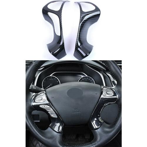 Steering wheel decoration trim for Nissan Murano 2015-2020 carbon fiber black Car modification Auto parts