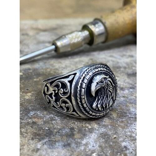 Eagle Handmade Signet Ring,Eagle 925 Sterling Silver Handmade Mens Ring,Rings for Men, Gift for Him, Mens Silver Ring