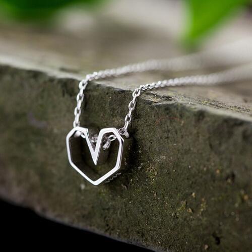 Luxury Trendy Silver Color Heart Necklaces Pendants For Women Long Chain Choker Necklace Collares Collar 2019