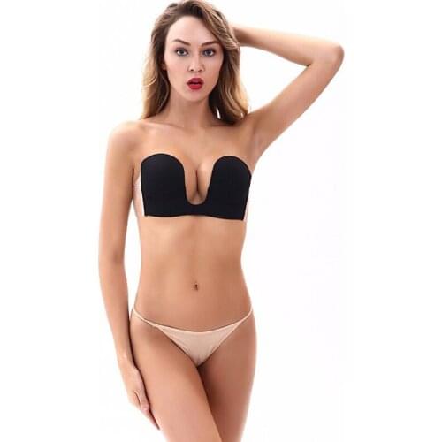 Sexy Womens' Silicone Bra Strapless Chest Affixed Push Up Self-Adhesive Silicone Side Underwire Dress Wedding Underwear Bra